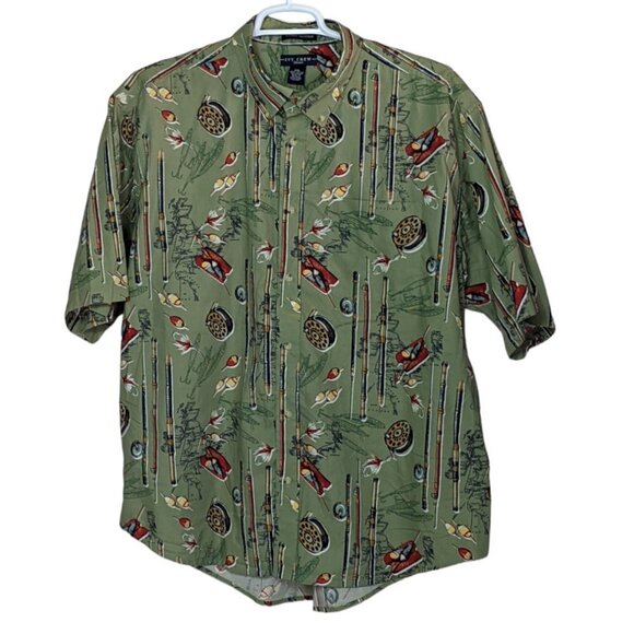 Ivy Crew Classics Other - IVY CREW CLASSICS Fishing Themed Short Sleeve Button Down Shirt Size XXL